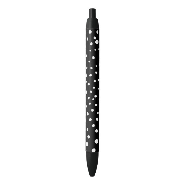 Stylo Noir Points dalmatiens, Zones dalmatiennes, Noir et Bla (devant Vertical)