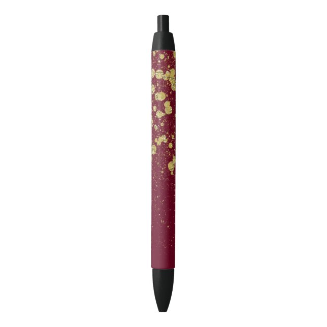 Stylo Noir Points de confettis d'or (devant Vertical)