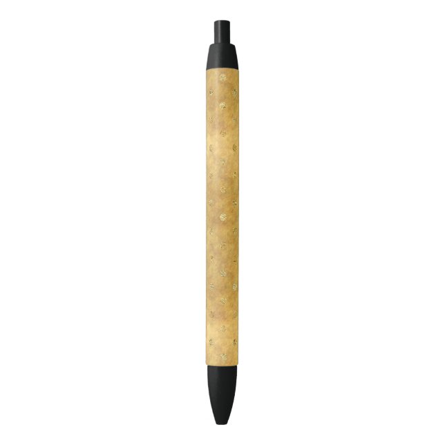 Stylo Noir Points Gold Chic (devant Vertical)