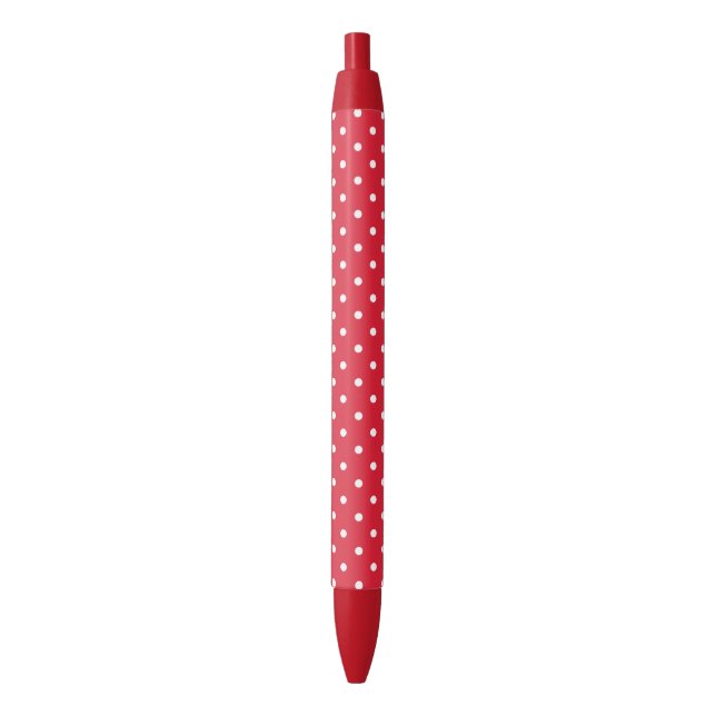 Stylo Noir Points rétro en rouge et blanc (devant Vertical)
