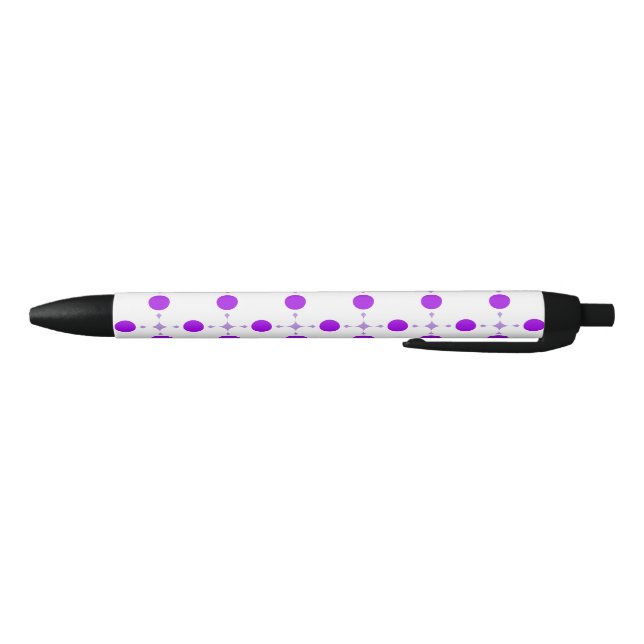 Stylo Noir Points violets, Motif à pois, Points, Pointillé (Bas)