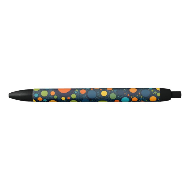 Stylo Noir Pois coloré (Devant)