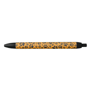 Stylo Noir Pois de chien noir et blanc Pointe Polka sur dahli