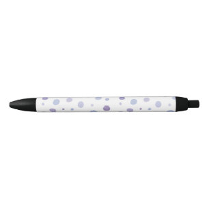 Stylo Noir pois peint à la main