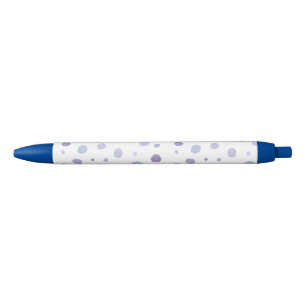 Stylo Noir pois peint à la main