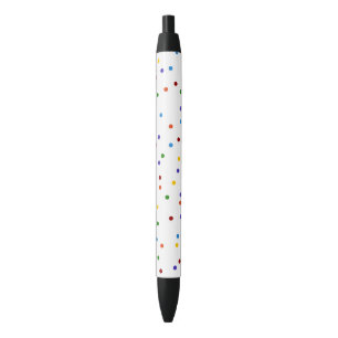 Stylo Noir Pois Rainbow Confetti Motif
