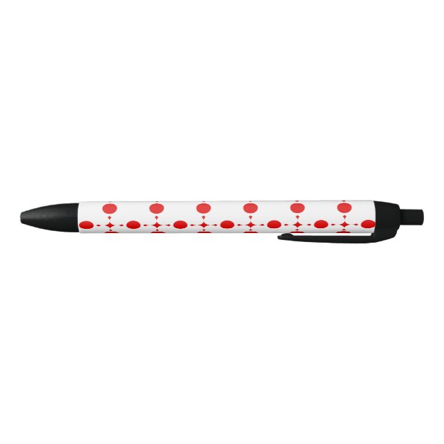 Stylo Noir Pois rouges, Motif à points polka, points, pointil (Bas)