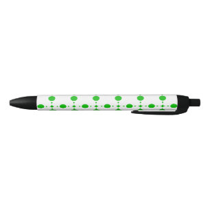 Stylo Noir Pois verts, Motif à points Polka, points, pointill