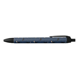 Stylo Noir Poisson de raie de mer tacheté au fond bleu profo