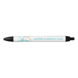 Stylo Noir Poisson maigre Bleu des Caraïbes et orange
