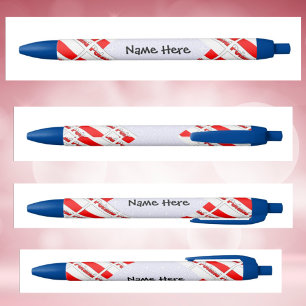 Stylo Noir Pologne et drapeau polonais carrelés avec votre no