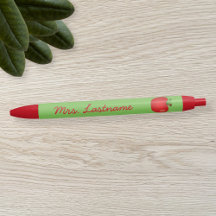 Pomme de dessin animé rouge avec nom personnalisé