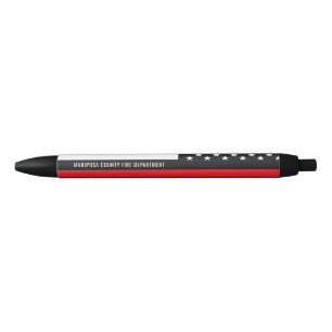 Stylo Noir Pompier Mince Red Line American Flag Fireman