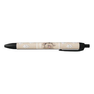 Stylo Noir Poodle (Jouet, Miniature) Peinture Chien Art origi