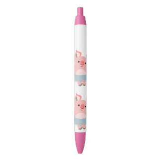 Stylo Noir Porc mignon de ballerine de bande dessinée