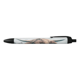 Stylo Noir Portrait de vache Highland