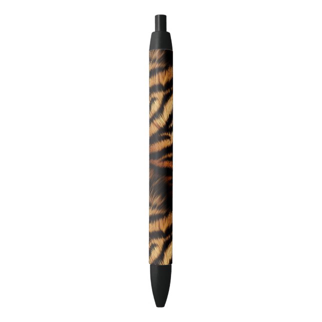 Stylo Noir Poster de animal Orange Black Tiger Stripes (devant Vertical)