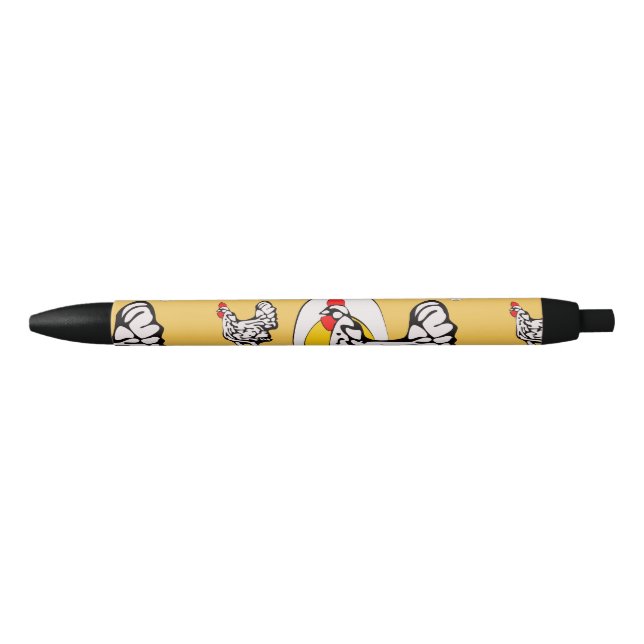 Stylo Noir Poules Rétro (Devant)