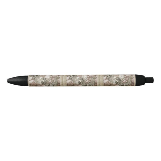 Stylo Noir Poulets gris de Californie (Devant)