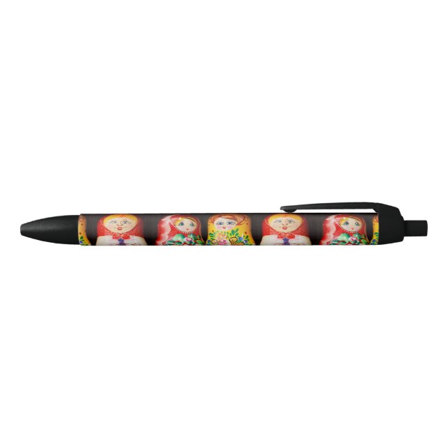 Stylo Noir Poupées colorées de Matryoshka (Haut)