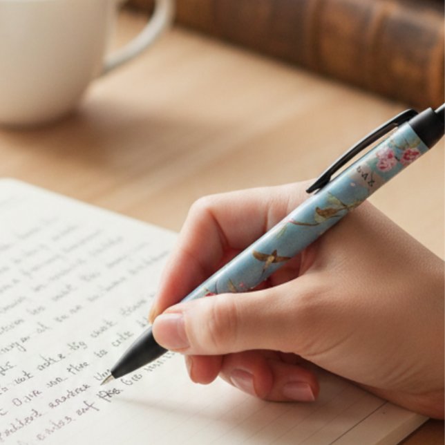 Stylo Noir Powder Blue Chinoiserie Archive Scholar Pen (Créateur téléchargé)