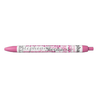 Stylo Noir Pretty Rose Nom Collage Allover Imprimer