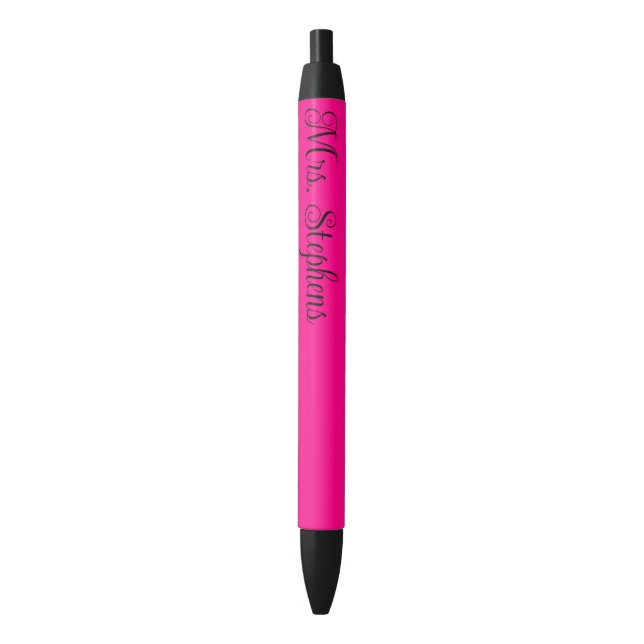 Stylo Noir Professeur Rose Chaud Nom (devant Vertical)