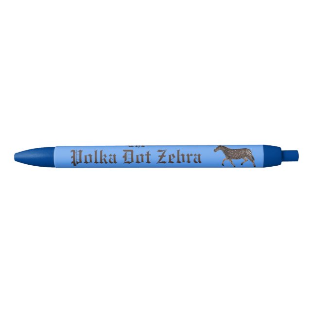 Stylo Noir Pub anglais Polka Dot Zebra (Devant)
