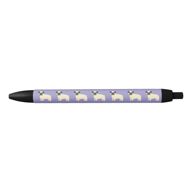 Stylo Noir Pugs, Pale Purple (Devant)