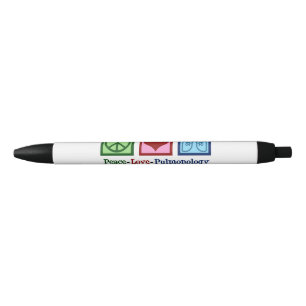 Stylo Noir Pulmonologue personnalisable Peace Love