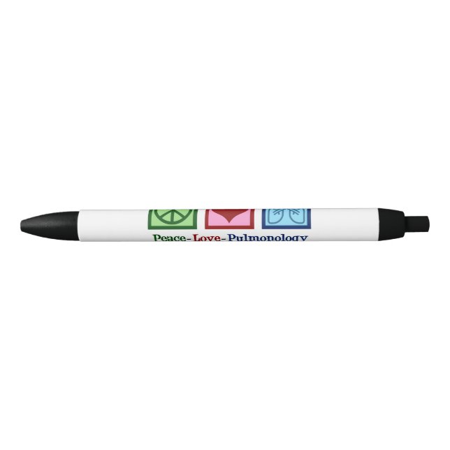 Stylo Noir Pulmonologue personnalisable Peace Love (Devant)