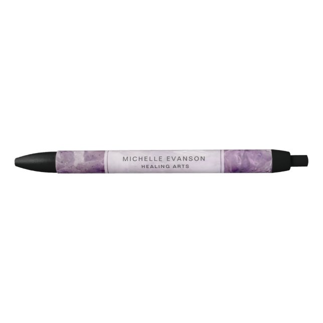 Stylo Noir Purple Amethyst Boho Cryaling Arts (Devant)