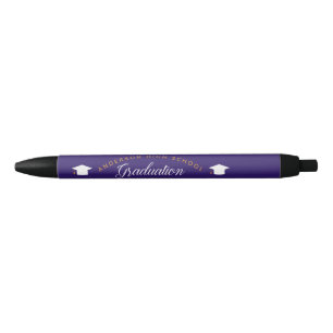 Stylo Noir Purple Graduation Keepsaké 2024 Custom School
