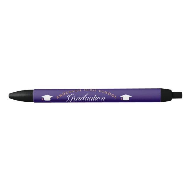 Stylo Noir Purple Graduation Keepsaké Custom High School (Devant)