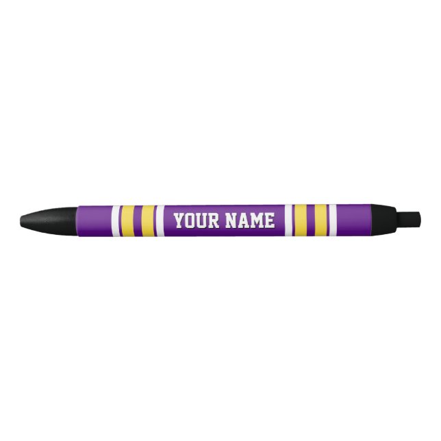 Stylo Noir Purple with Yellow White Stripes Team (Devant)