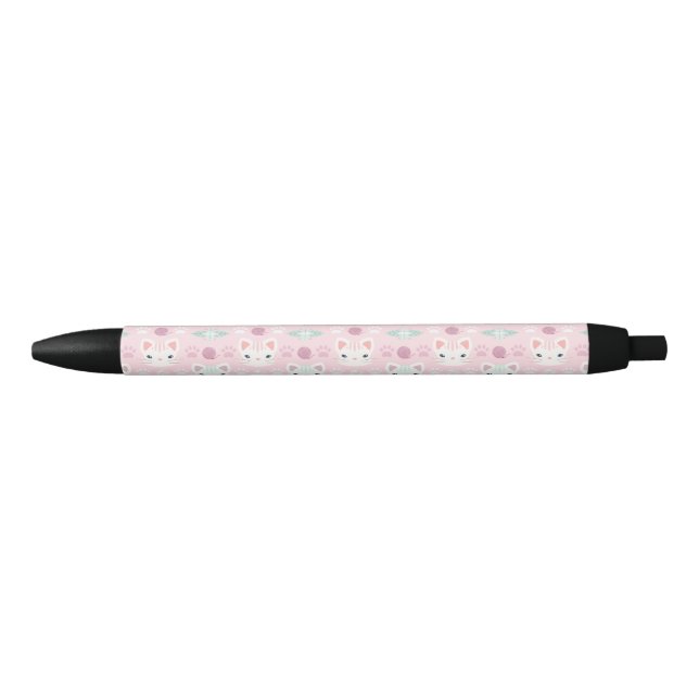 Stylo Noir Qu'est-ce qui est cool, Kitty Cat en rose et menth (Devant)