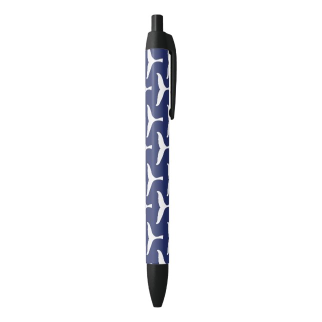 Stylo Noir Queue de baleine blanche Animal marin Océan bleu M (Bas (Vertical))