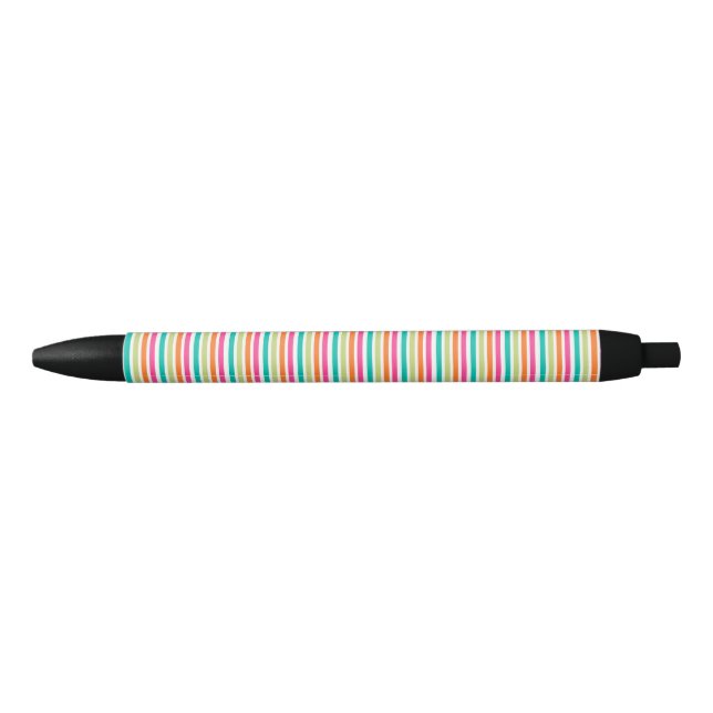Stylo Noir Rainbow stripes rétro plaisir motif (Devant)