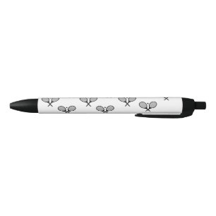 Stylo Noir Raquettes de tennis minimalistes noires et blanche