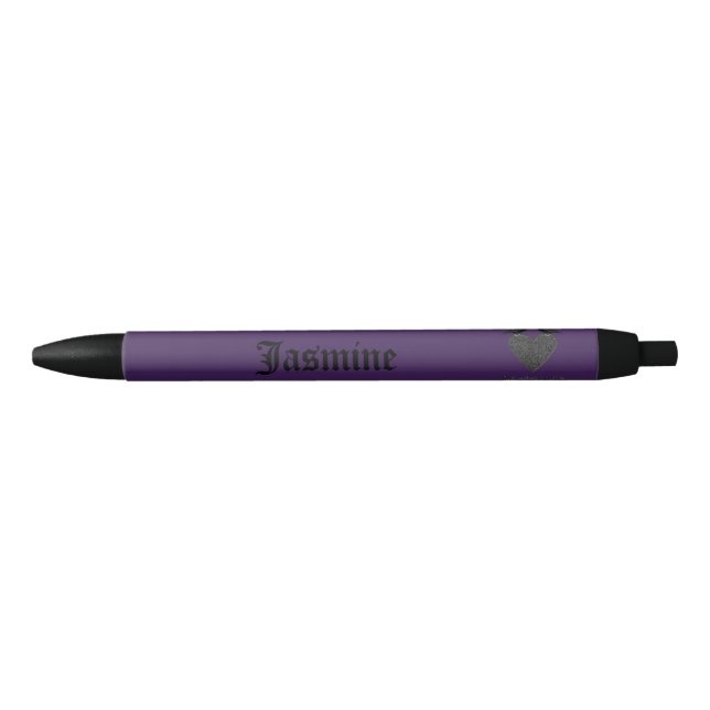 Stylo Noir Ravens gothiques et Black Heart Custom (Devant)