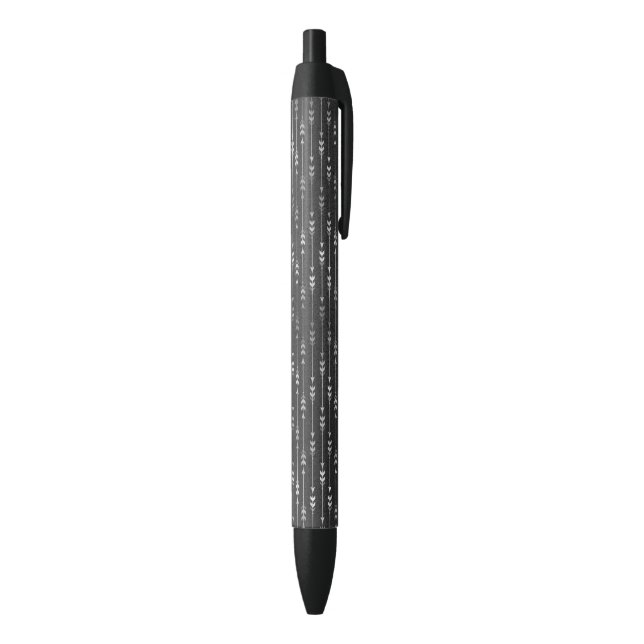 Stylo Noir Rayure Abstraite Flèche Grise Bohème (Bas (Vertical))