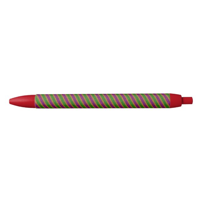 Stylo Noir Rayure de La Nouvelle-Orléans Paillettes (Devant)