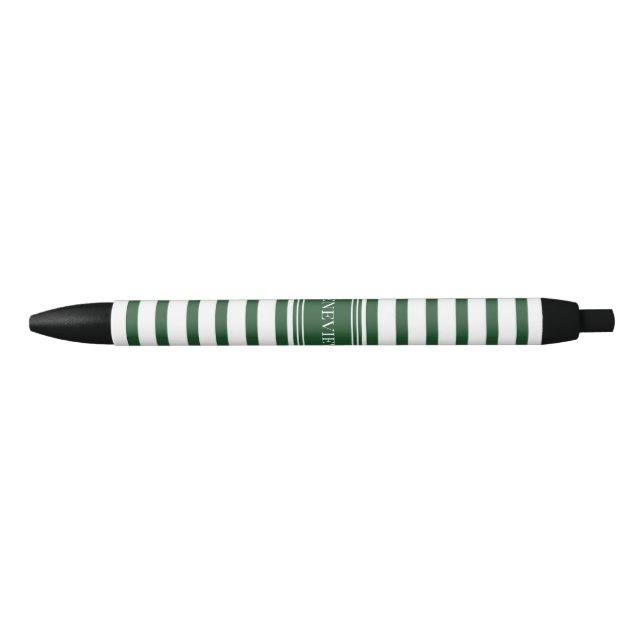 Stylo Noir Rayure verte (Devant)