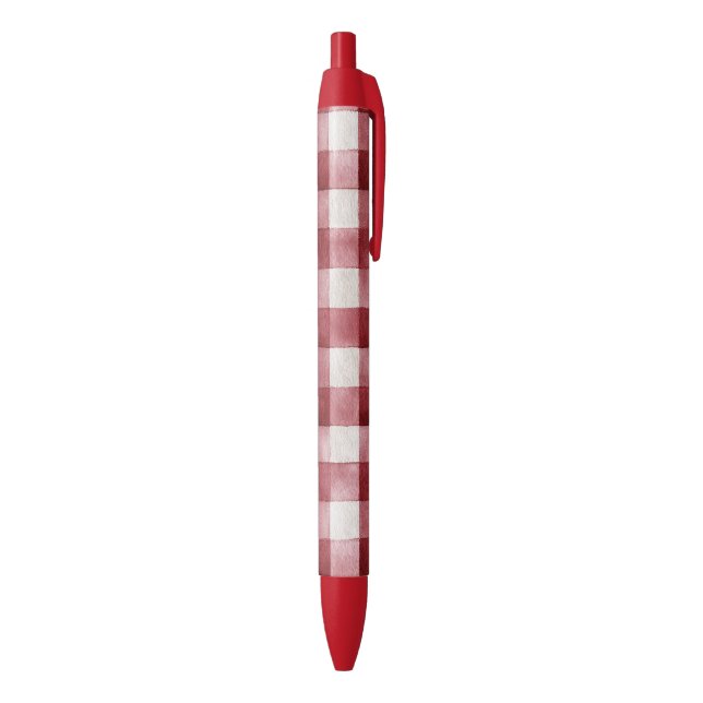 Stylo Noir Rayures à carreaux rouge crème (Bas (Vertical))