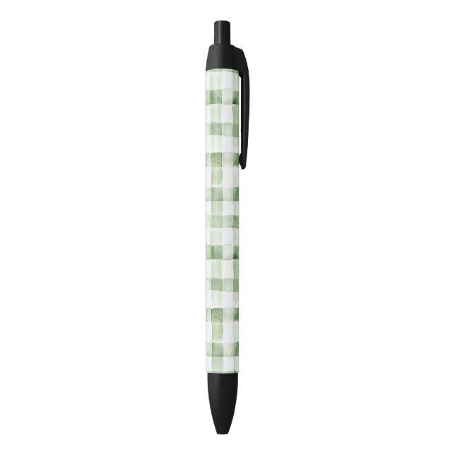 Stylo Noir Rayures à carreaux verts blancs (Bas (Vertical))