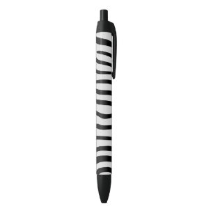 Stylo Noir Rayures blanches et noires de zèbre