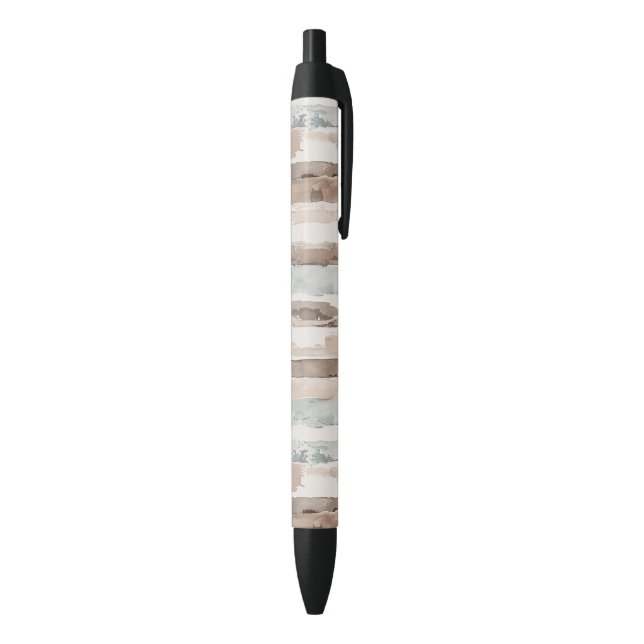 Stylo Noir Rayures bleu pâle marron crème (Bas (Vertical))