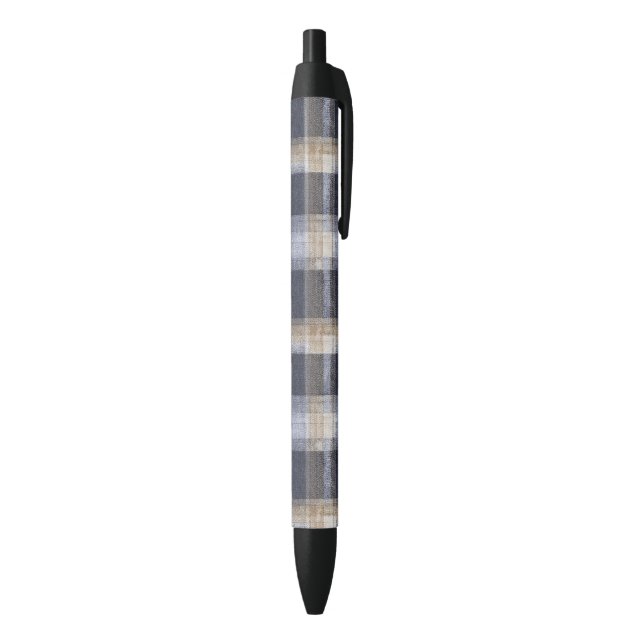Stylo Noir Rayures Carreaux Crème Bleu (Bas (Vertical))
