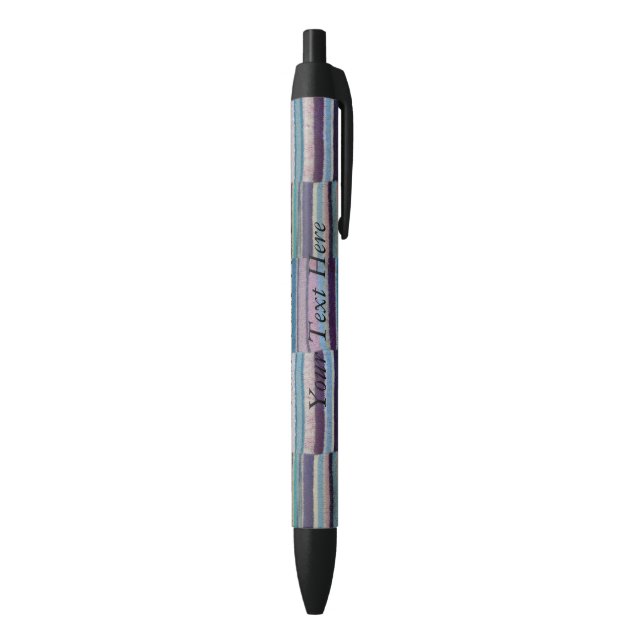Stylo Noir rayures colorées tricotées design original et amus (Bas (Vertical))