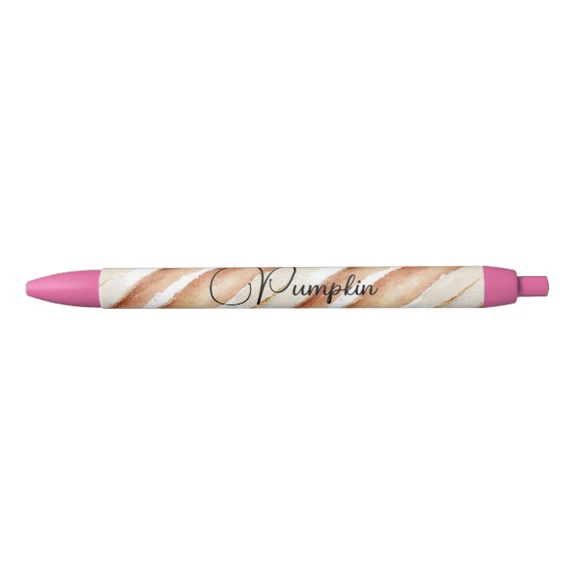 Stylo Noir Rayures Latte Crème Citrouille Pêche (Devant)